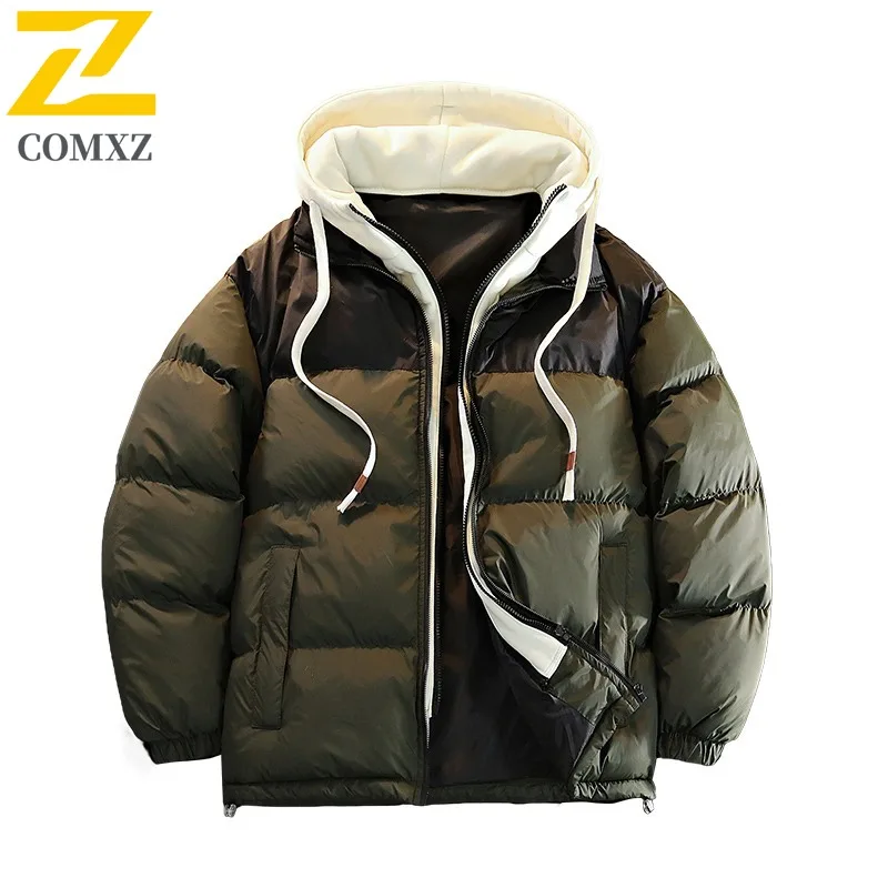 COMXZ 2025 Couple Windproof Thickened Cotton Jacket American Style Winter Outdoor Sports Camping Fishing Heavyweight Coat