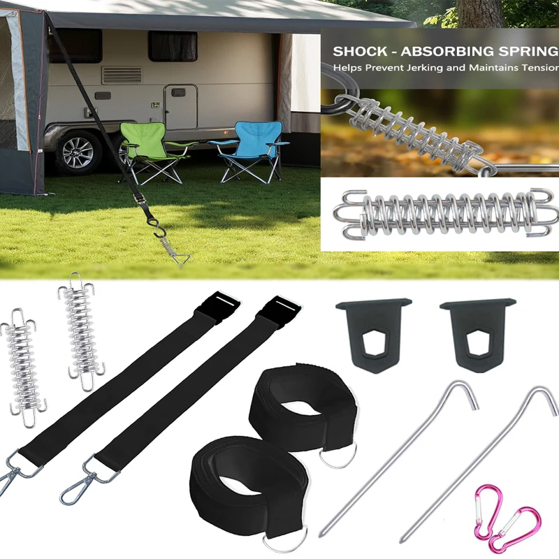 

For Fiamma Awning Tie Down Kit Type S Black For F35 F45 F65 Caravan Motorhome Outdoor Camping ToolCar Accessories Parts Tools