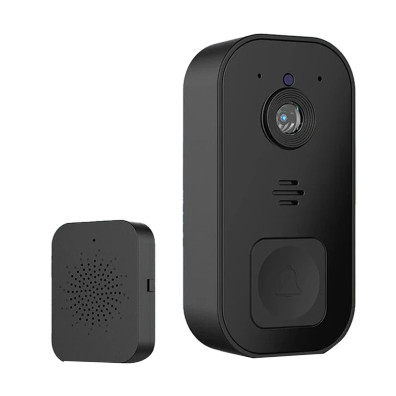 Smart Visual Doorbell Wireless Remote Home High-Definition Night Vision Monitor Video Intercom Doorbell-Black Easy Install