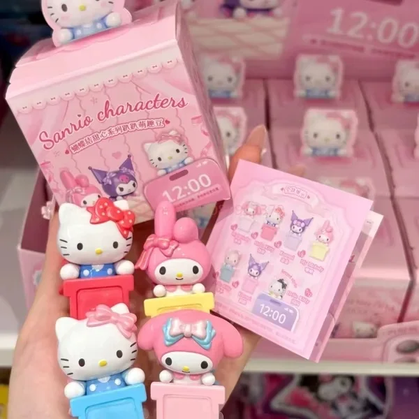 HelloKitty Kuromi ميلودي الحبيب سلسلة صندوق أعمى أنيمي الشكل جمع Hipper القوس سطح المكتب الهاتف ديكور الحلي فتاة هدية
