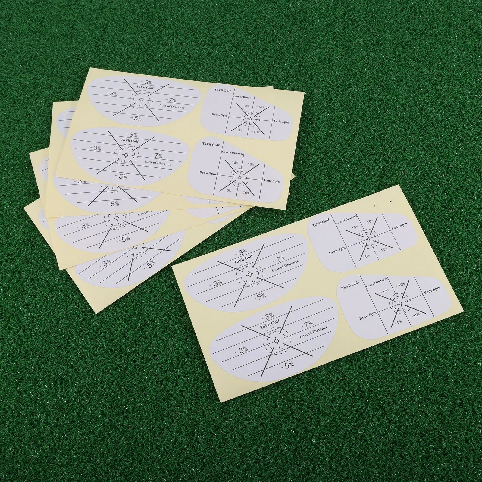 5 Sheets Golf Club Impact Tape Stickers Set Consistency Analysis Strike Tape Impact Sticker Labels for Woods Irons Swing Improve