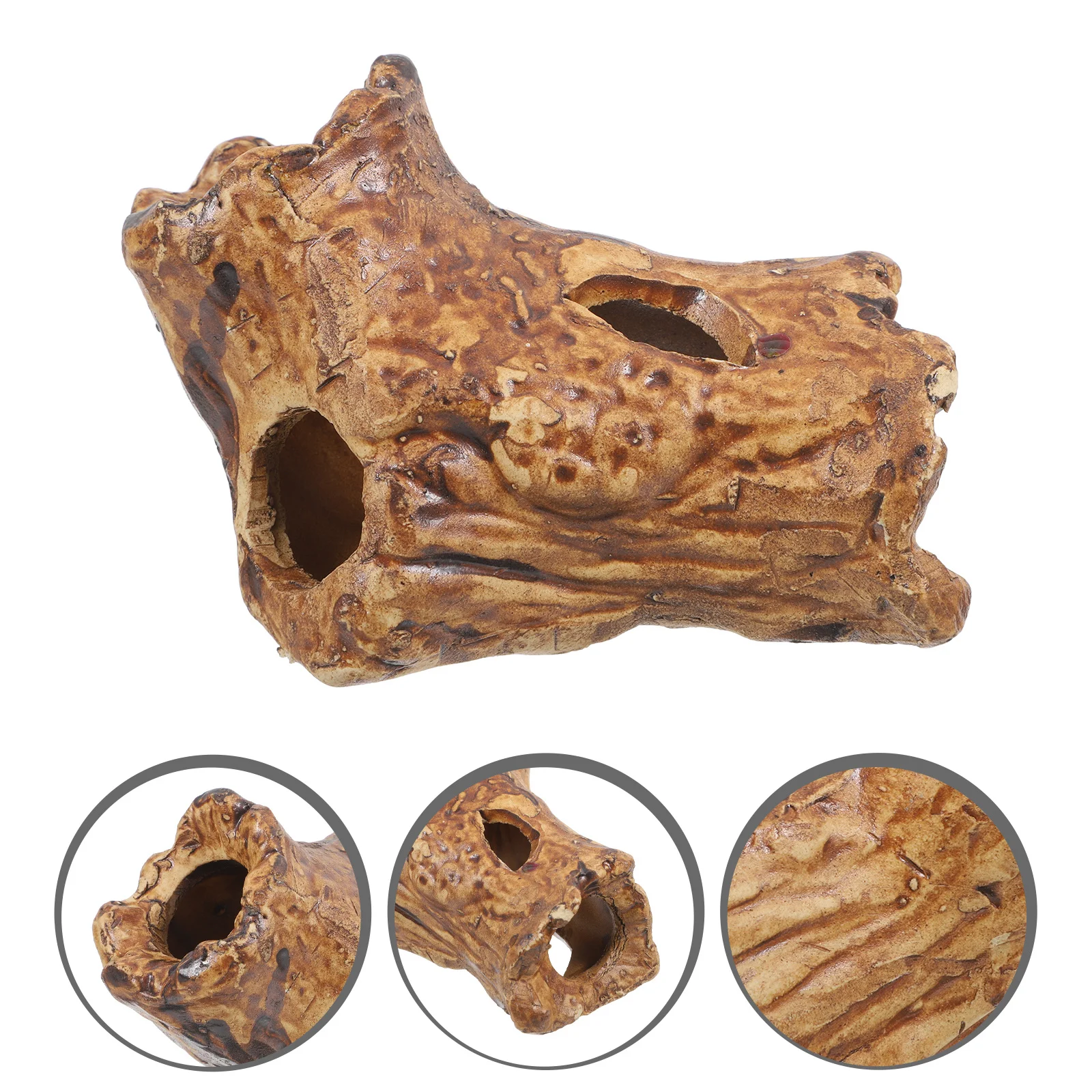 

Ceramic Aquarium Shrimp Breeding Cave Betta Fish Hideout Reptile Shelter Fish Tank Decor Natural Rock Shape Smooth Easy Clean