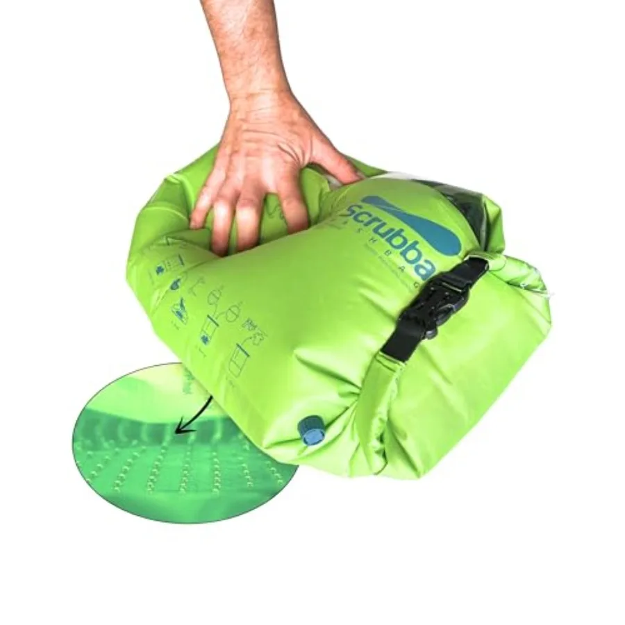 

Portable Washing Machine Patented Washboard-in-a-Bag™ Travel Wash Bag Wash Clothes Anywhere Manual Washer for Travel Camping an
