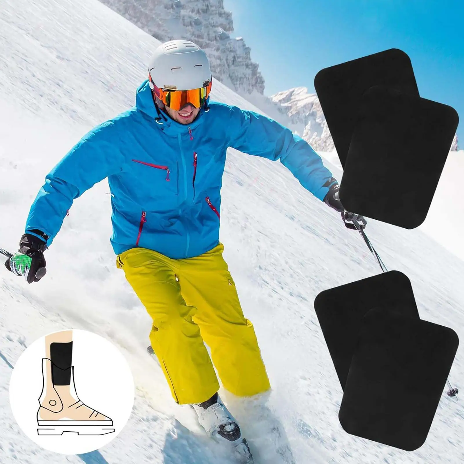 2pcs Snow Ski Shin Guards Cuttable Leg Protector Snowboard Shin Protective Pad For Snowboarding Snowboarders Ski Enthusiasts