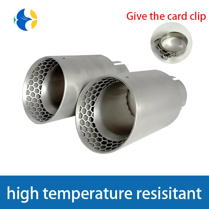 1 PcsHoneycomb Mesh Dual Exhaust Tips Stainless Steel Universal Car Muffler Tailpipe Auto Modification Accessory NO LOGO