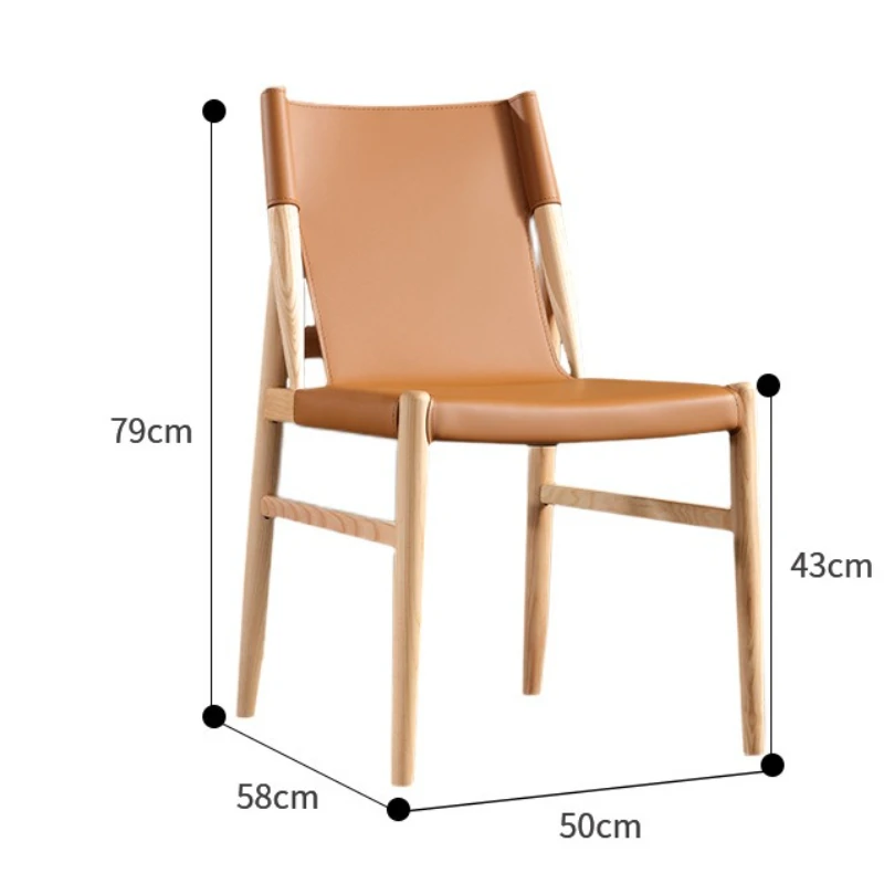 كراسي تناول الطعام المصنوعة من الجلد ذات سرج من Homestay بتصميم خشب الرماد كراسي تناول الطعام لحفلات الفنادق أثاث منزلي بسيط سيلا كوميدور Lscy