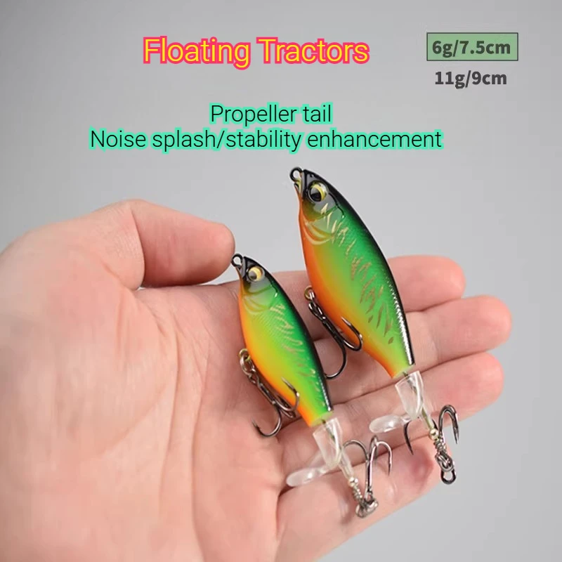

1PCS Lua Bait Fake Baits Floating Tractors Surface Ties Frying Pencil Propellers Freshwater Fishing Warble Bass Blackfish Lure