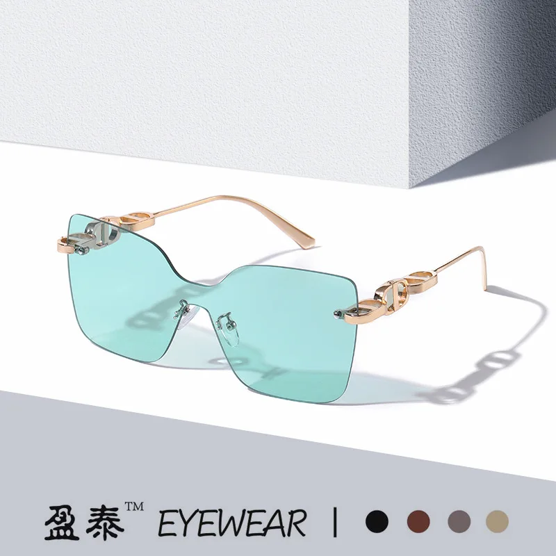 New D family one-in-one frameless sunglasses trendy personalized sunglasses women's online popular fashion street glasses
