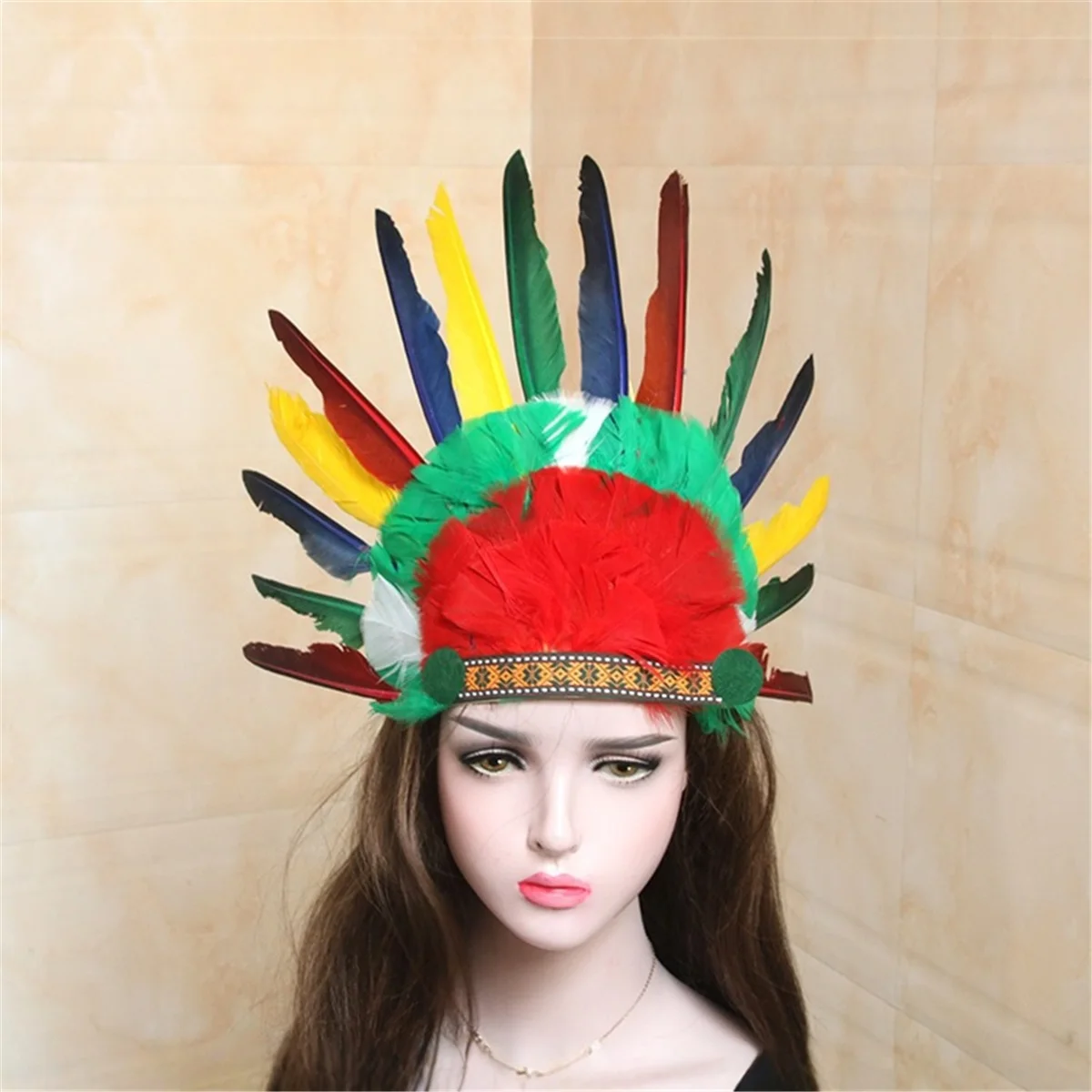 Children's Day Savage Feather Headdress Halloween Ball Indian Chief Hat