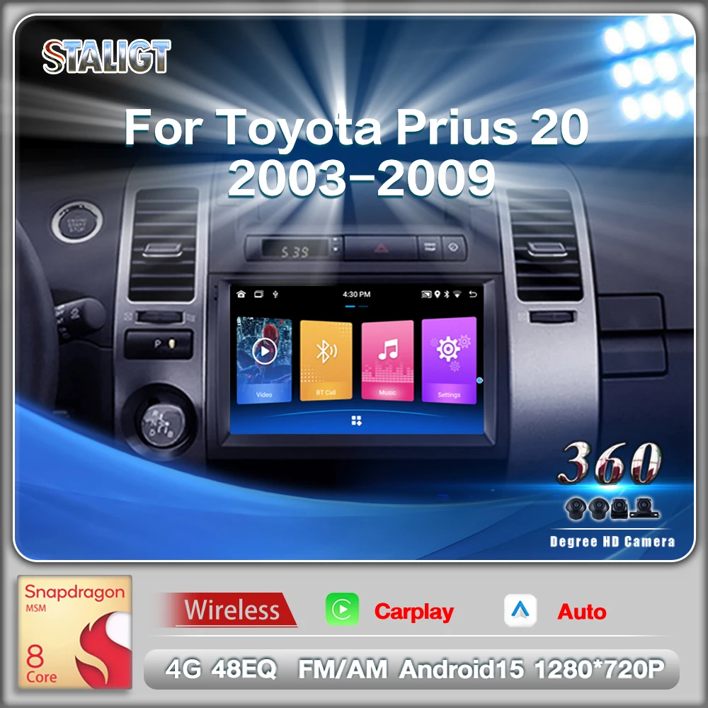 

Carplay Autoradio For Toyota Prius 20 2003 2004 2005 2006 2007 2008 2009 2Din Android Multimedia Player Android 13 Player Auto
