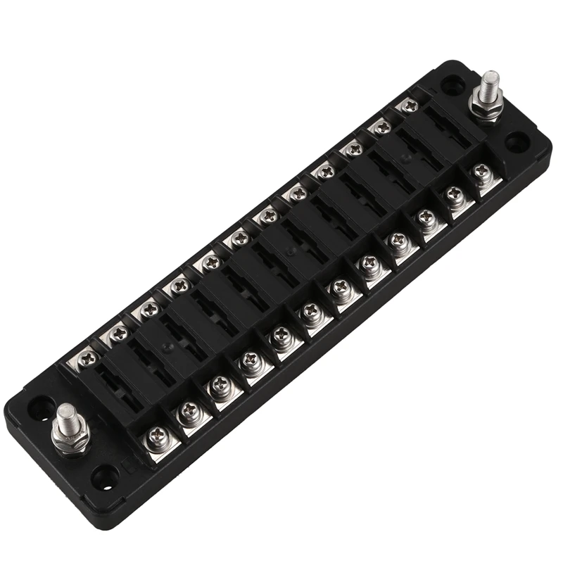 12 Way Fuse Box Blade Block Holder With Screw Nut Terminal Fuse Box Holder For Car Truck Vehicle Marine Boat