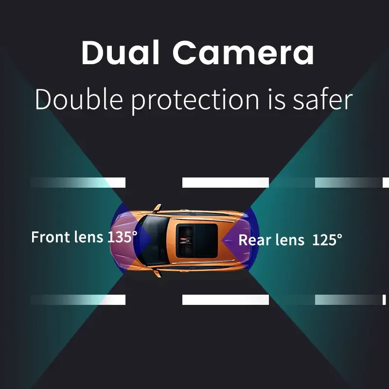 2.5K WIFI Dash Cam Mini Video Recorder Car DVR Surveillance Two Cameras Hidden Dual Lens 4G DVRs App Control view 5
