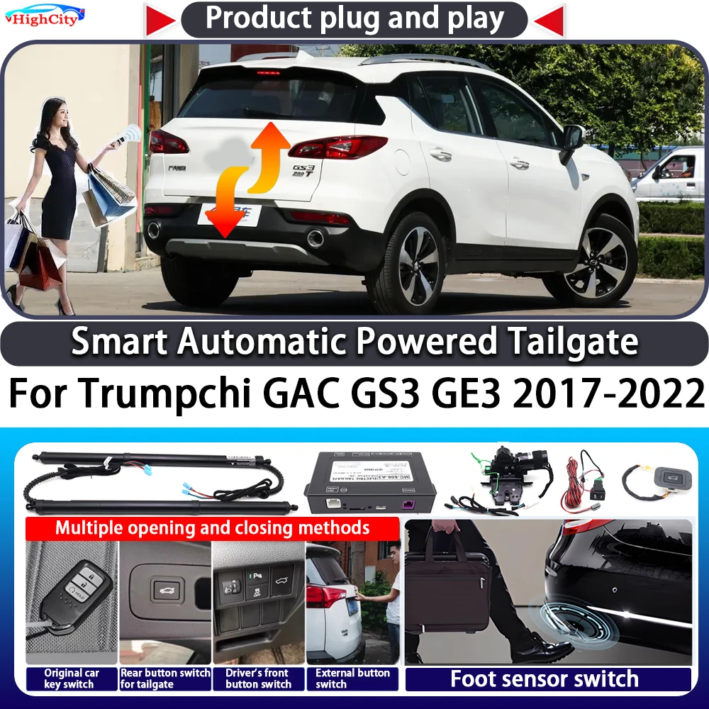 For Trumpchi GAC GS3 GE3 2017-2022 OEM Smart Automatic Powered Tailgate Key Control Trunk Lift Close Kit Electric Power Tailgate