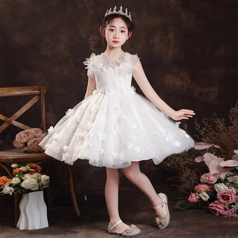 Princess Girls Sequin Ball Gown Party Tutu Dresses Baby Kids Flower Girl Wedding Birthday Party Children Clothing