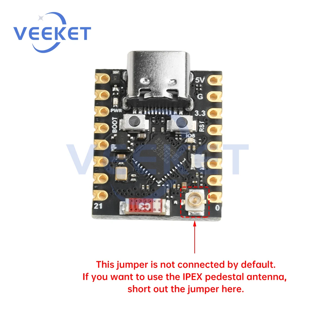 ESP32-C3 Entwicklungsboard ESP32 Super Mini Entwicklungsboard Wifi Bluetooth Entwicklungsboard 32-Bit unterstützt Antenne RGB