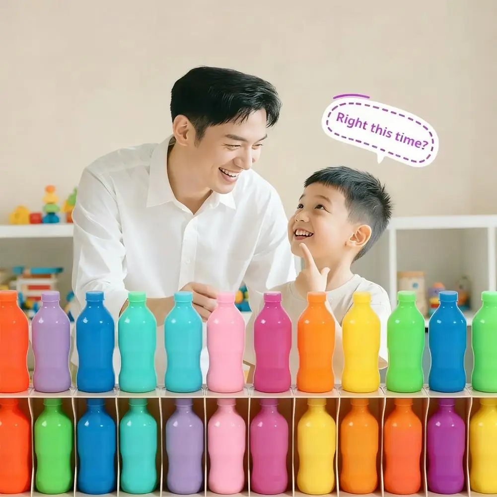เครื่องดื่มแสนสนุกสำหรับเด็ก ของเล่นจับคู่สี ฝึกทักษะการจำความจำสำหรับเด็กปฐมวัย เกมกระดานแบบอินเทอร์แอคทีฟ ปริศนา ของขวัญคริสต์มาส