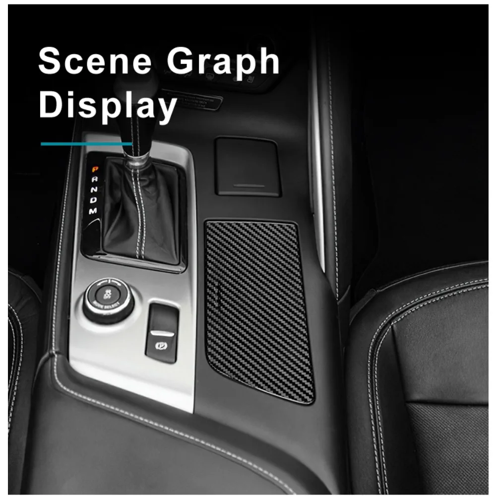 

Car Gear Shift Cup Holder Cover Real 3D Carbon Fiber Sticker for Chevrolet Corvette C7 2014-2019 LHD Interior Upgrade Kit