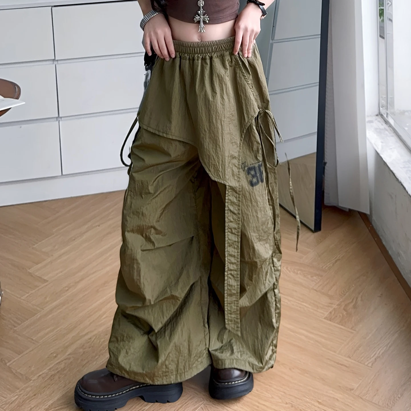 

Cool Girls Utility Pants Kids Y2k Style Fashion Pants With Side Pockets Teenage Child Pants Toddler Wide-Leg Trousers Ages 4-14Y