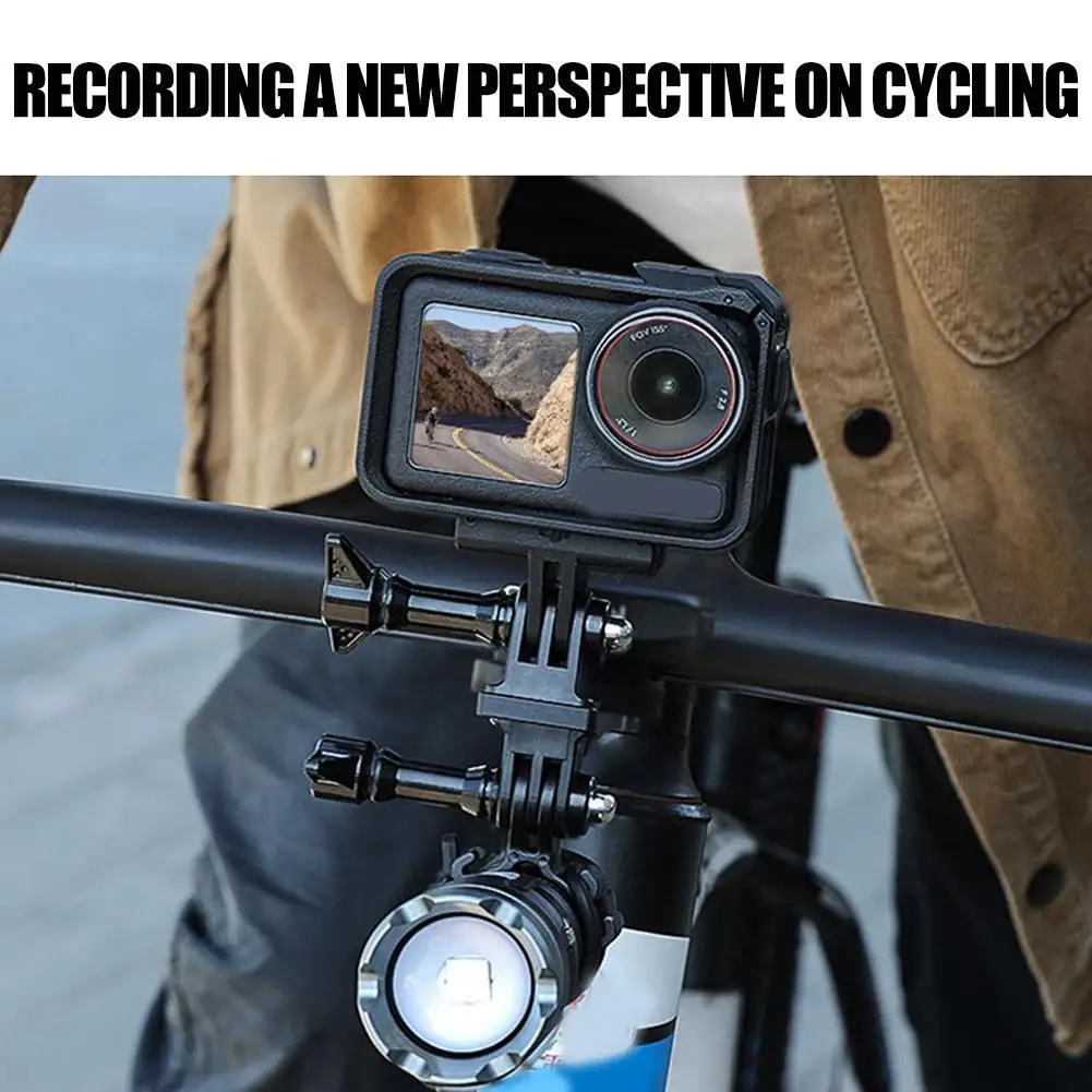 Support d'extension universel en métal pour ordinateur de vélo, pour caméras d'action et appareils GPS, Angle de vision réglable, poignée sécurisée