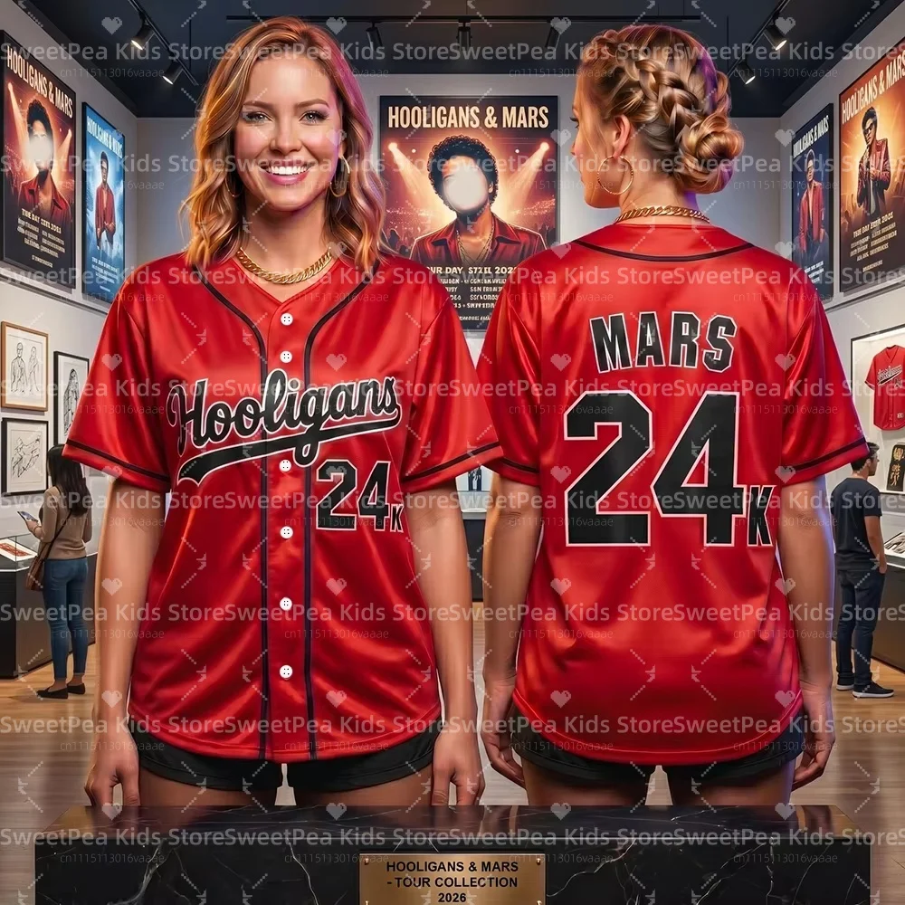 Bruno mars 24k hooligans baseball jersey-AliExpress