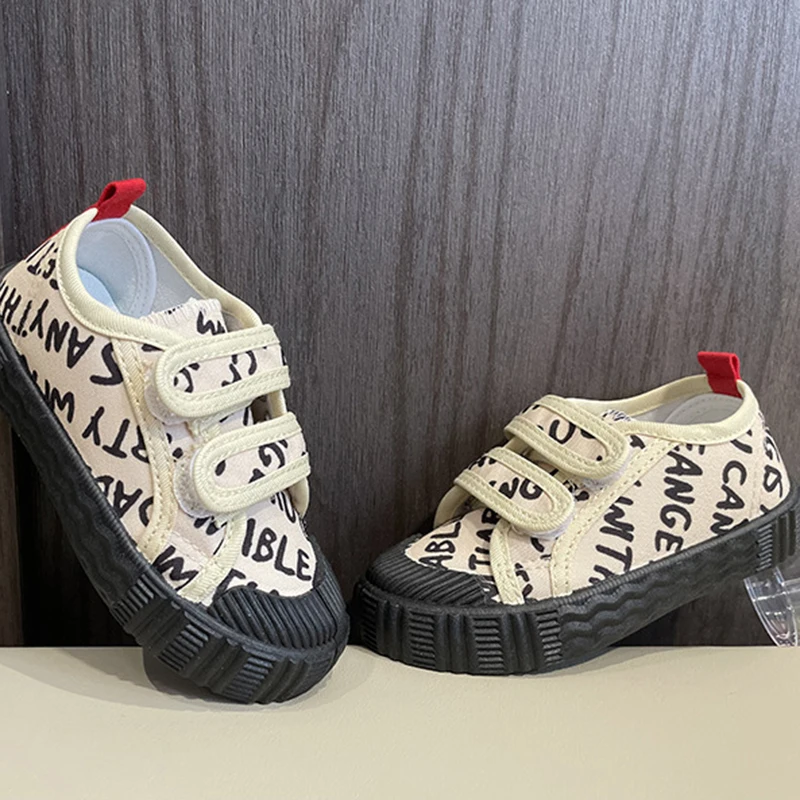 Kids Fashion Casual Shoes Anti-slip Spring Autumn Number Printed INS Graffiti Shoes for Boys Girls Children Breathable Shoes