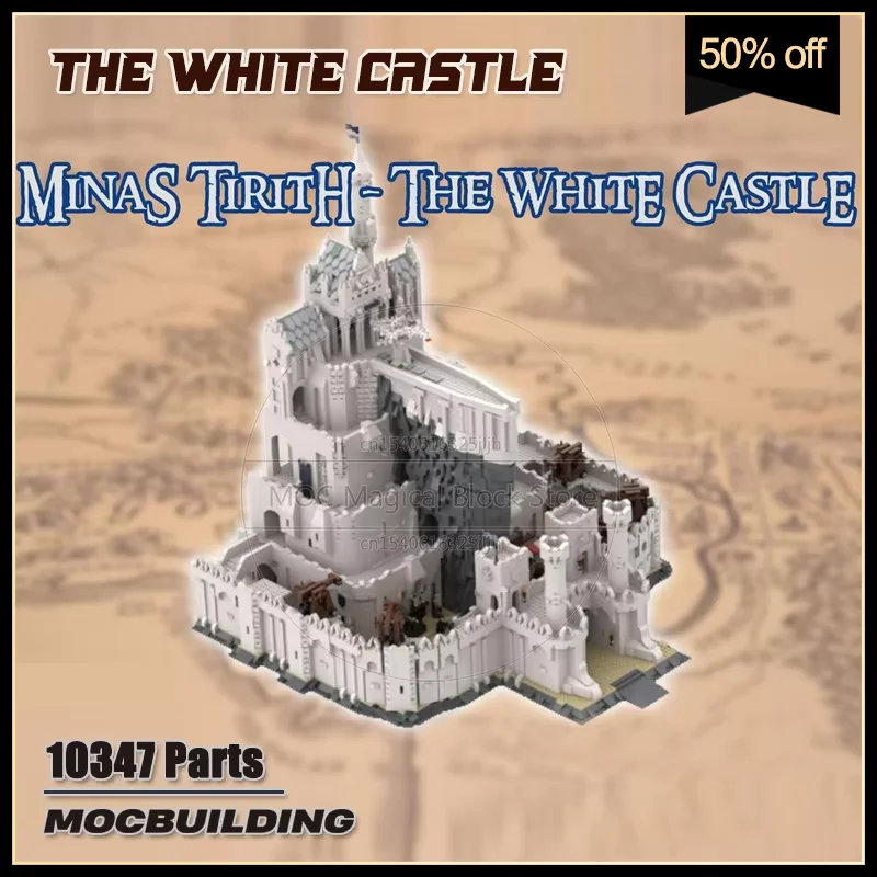 Mina Tirith MOC bloques de construcción los anillos película el castillo blanco UCS arquitectura modelo tecnología colección de ladrillos juguetes regalos
