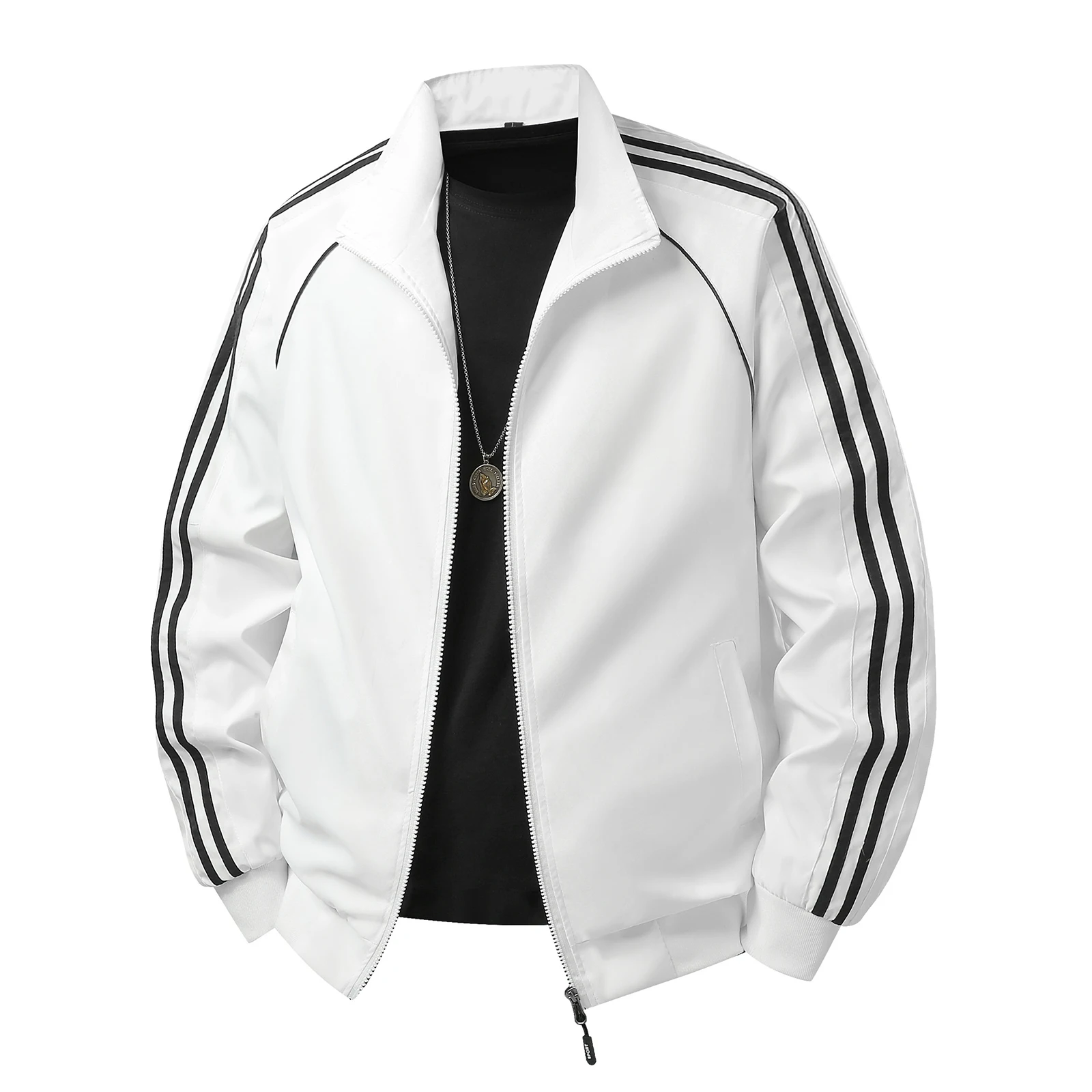 

2025 New Men's Jacket Autumn Fashion Loose Solid Color Comfortable Windproof Jacket Male Casual Daily Retro Zipper Jackets Coat