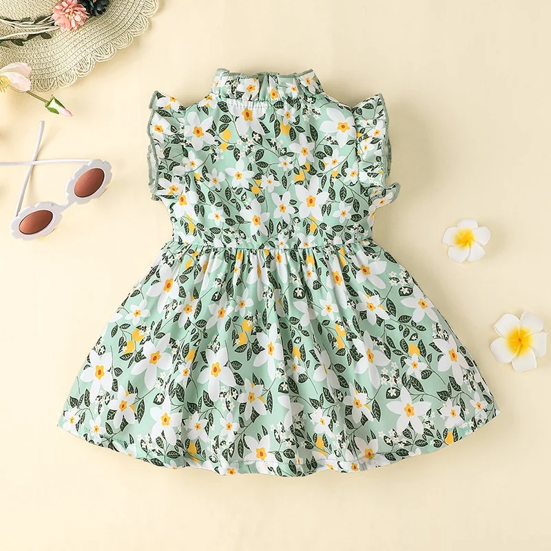 Dress For Kids Newborn 3 - 24 Months Birthday Style Butterfly Sleeve Cute Floral Princess Formal Dresses Ootd For Baby Girl