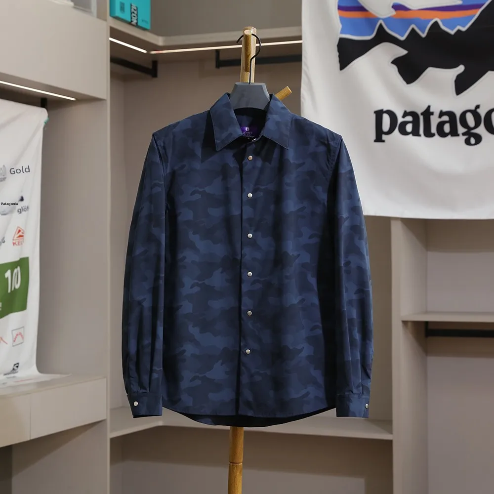 Lightweight Quick Dry Breathable Men's Casual Outdoor Shirt Purple Label Xibei Style Loose Fit Long Sleeve Button up