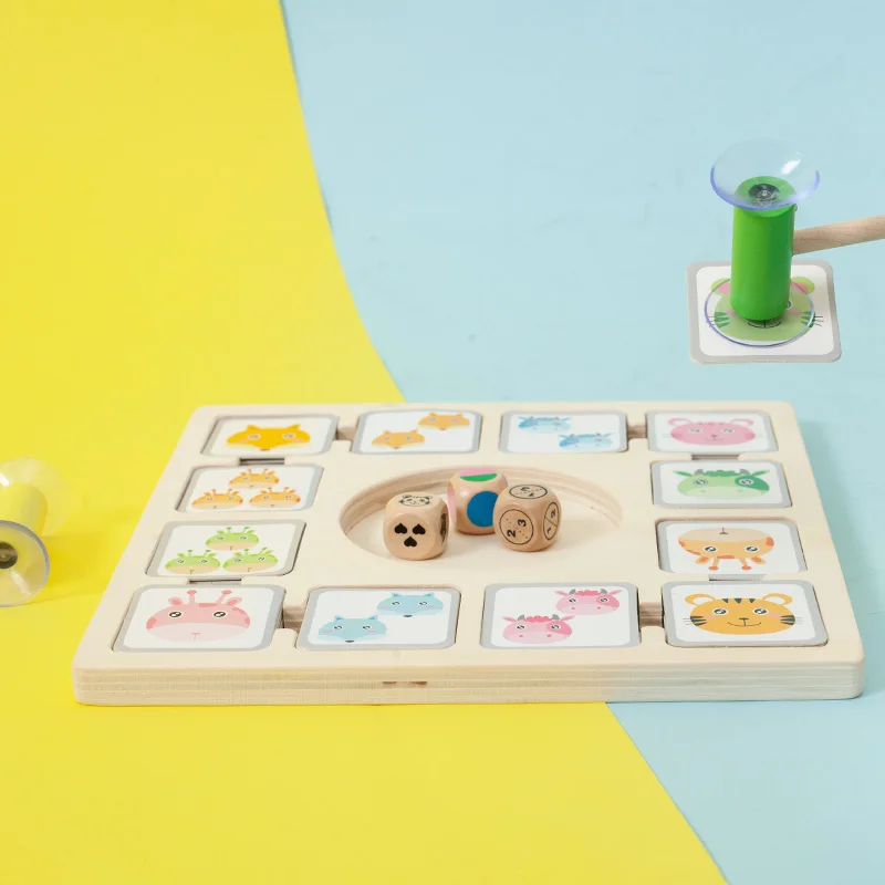 لعبة مغناطيسية مطابقة الحيوانات للتعلم المبكر - ألعاب تعليمية خشبية للأطفال لتفاعل تطوير المهارات الرقمية