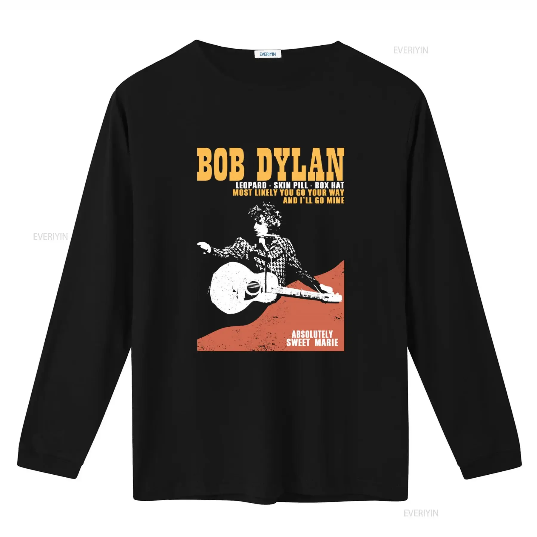 New Mens Vintage Bob Dylan Absolutely Sweet Marie T Shirt with Leopard Skin Pill Box Hat Design vintage Washed Stylish