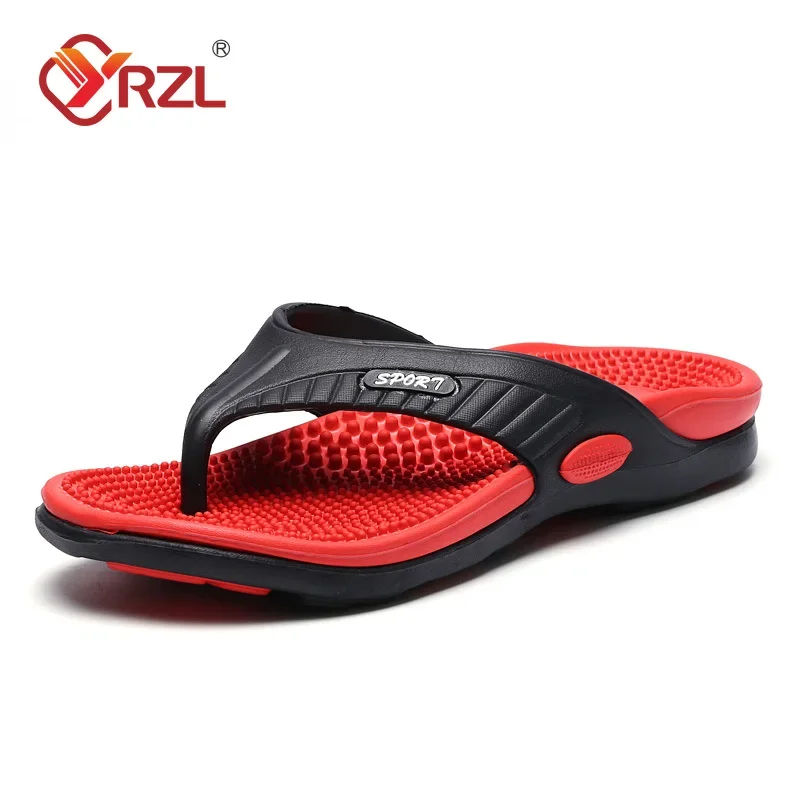 YRZL-Chanclas de masaje para hombre, zapatillas de verano, sandalias de playa cómodas, zapatos informales, chanclas de casa, zapatos de baño