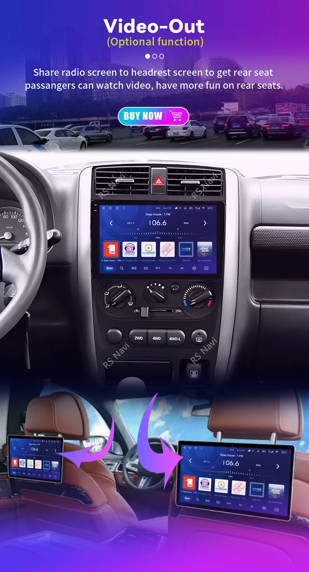 Android 16 Carplay Auto 2K Bildschirm Autoradio Multimedia Player für Suzuki Jimny 3 2005 - 2019 Autoradio GPS Stereo 2din Head Unit – Detail 15