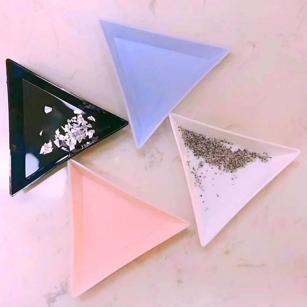 Bandejas de almacenamiento triangulares para manicura, herramientas duraderas de tamaño pequeño y de gran capacidad para técnico de uñas, accesorios de manicura, 80 Uds.