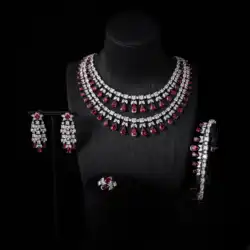 IN JEWELIFE Luxury Wedding Jewelry Sets Color Cubic Zircon Bride Double Layer Necklace Jewellery Set Full CZ Accessories