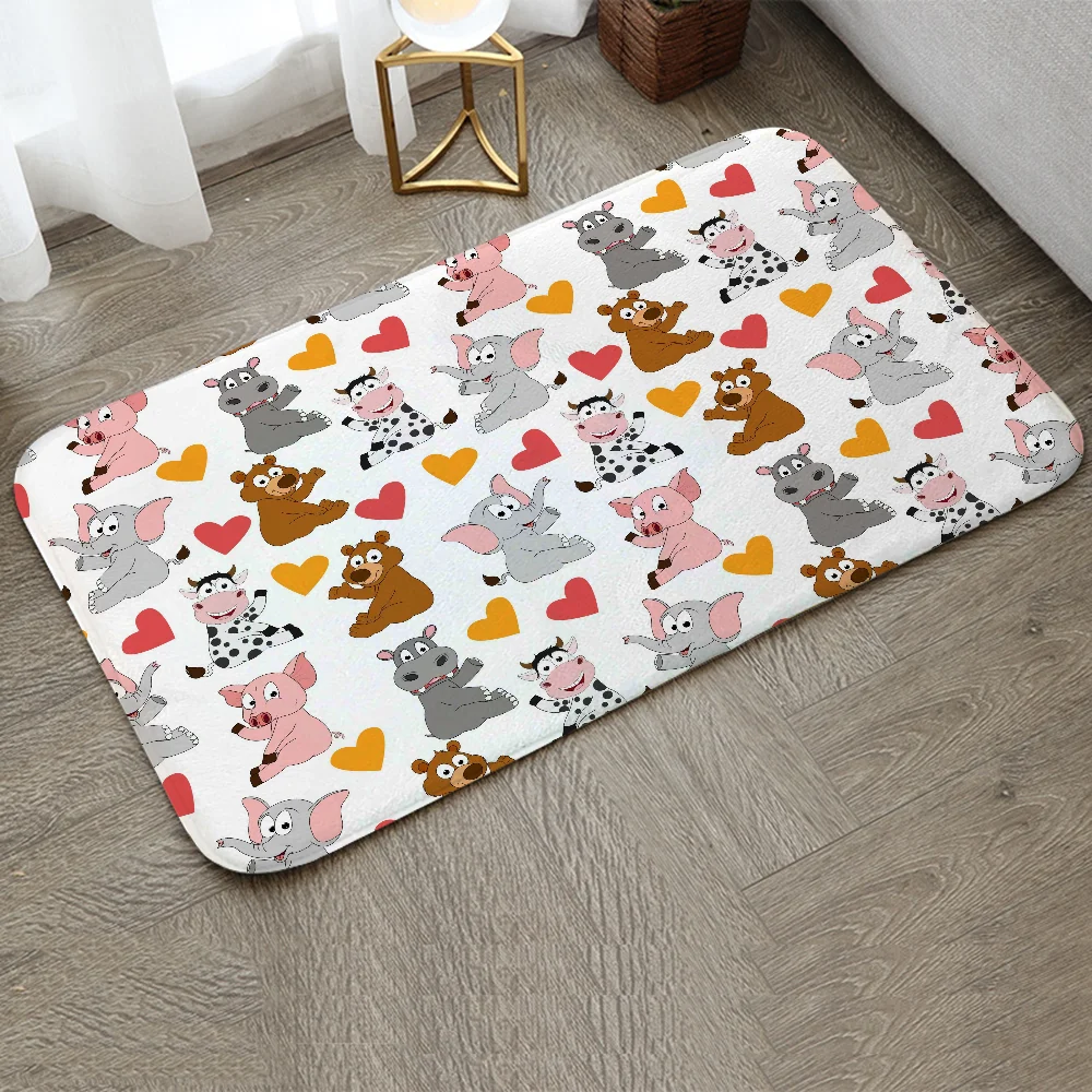 Bedrooom Carpet for Home Entrance Animal Floor Mat Cute Room Decor Things to the House Bath Mats Doormat Outdoor Rug Customized