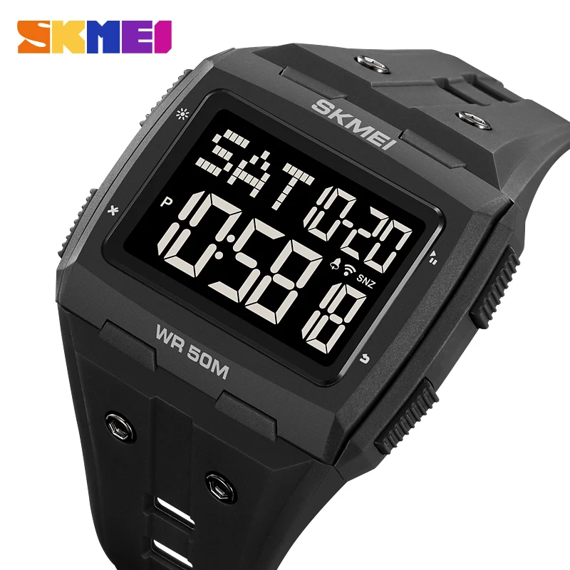 

SKMEI Multifunctional Countdown Sport Alarm Watches For Men Women Fashion 50M Waterproof Back Light Stopwatch Digital Wristwatch