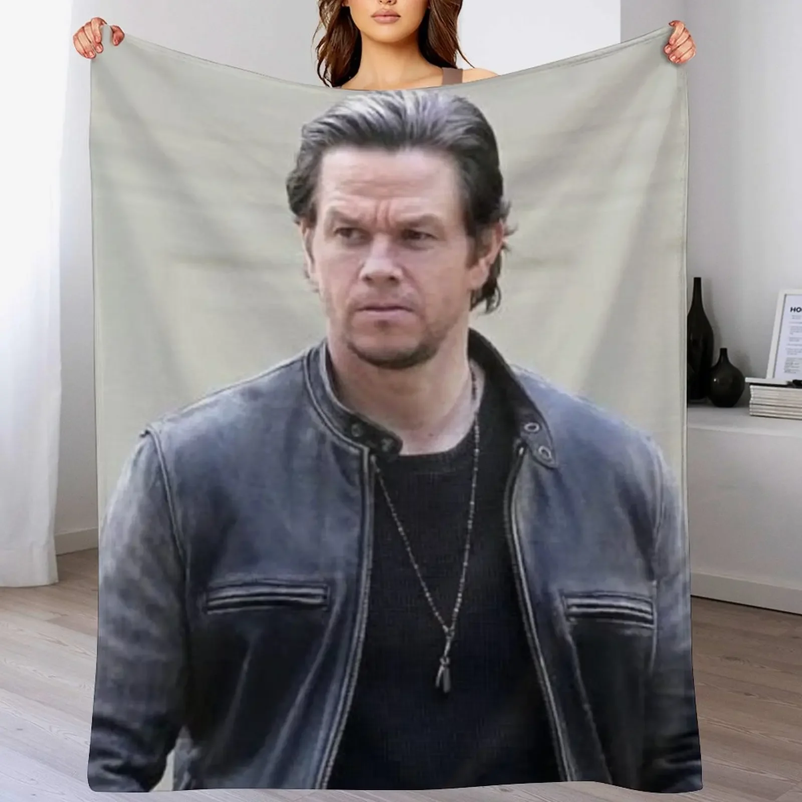 mark wahlberg Throw Blanket Wrinkle Resistant Lightweight Blanket