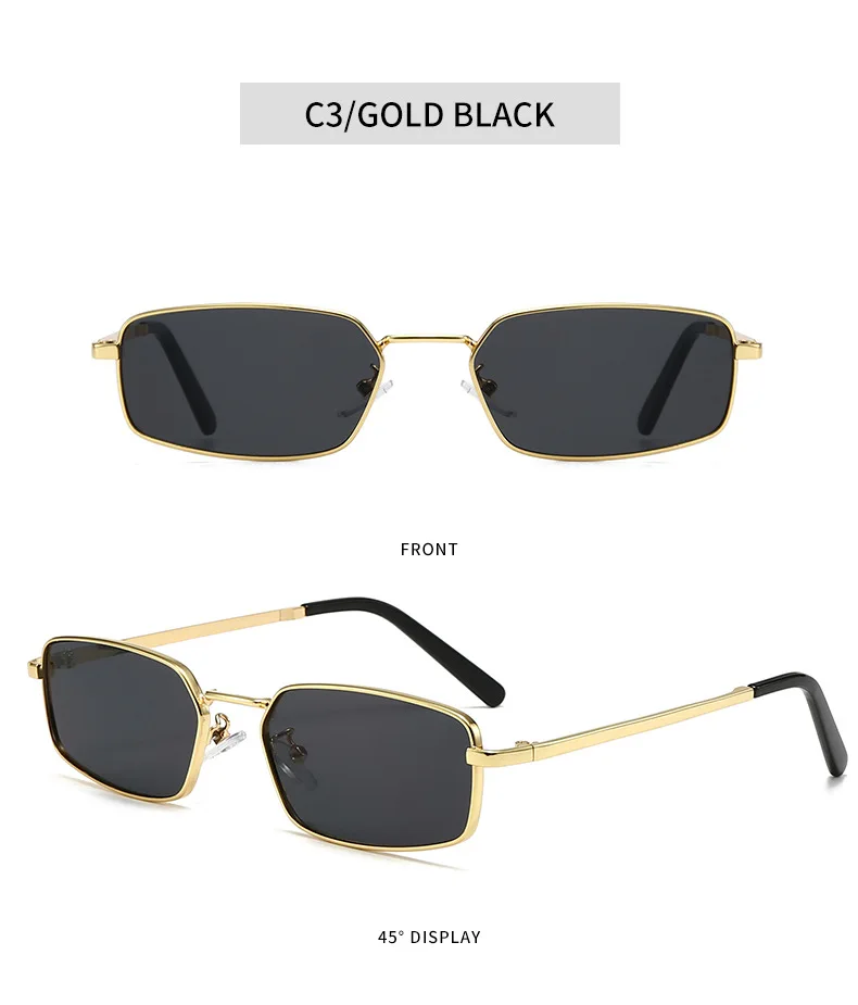 Amerikanischer Vintage-Sonnenbrillen-Stil aus Metall mit schmalem Rahmen, geeignet für Korrektionsgläser, Old-Money-Style Sonnenbrille – Detail 10