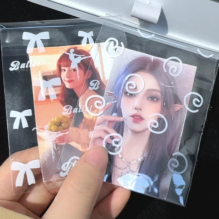 100/50PCS Transparent PE Star Jewelry Self-Sealing OPP Bag Clear Card Holder Photo Animation Peripheral Storage Cards Cover