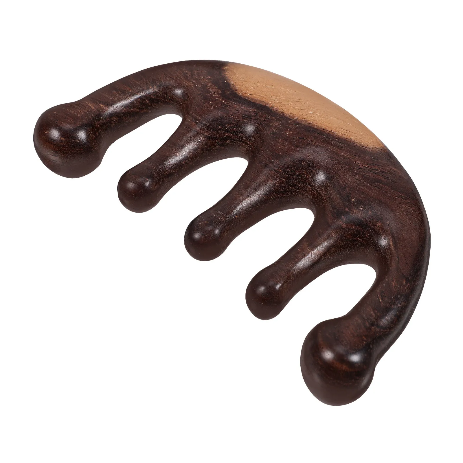 

Деревянная расческа с 5 зубьями для массажа, широкозубая, для распутывания волос, для кожи головы, шеи и плеч, из натурального дерева, удобная, портативная, для ухода за волосами