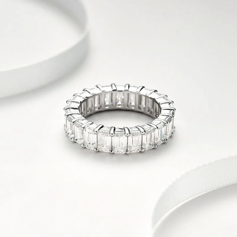 

Carnica Classic 925 Sterling Silver 3*5mm 0.5CT Real Moissanite Ring D Color Closed Band for Women GRA Diamond Wedding Jewelry
