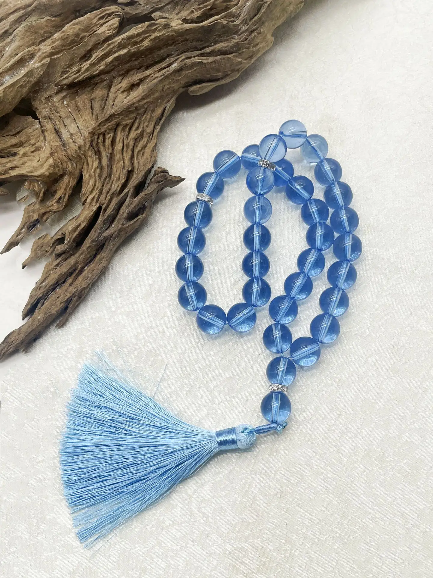 Elegant Glass Tasbih with Classic Tassel, Bohemian Islamic Prayer Beads Bracelet, Arabic Style Rosary for Daily Wear & Prayer - view 5