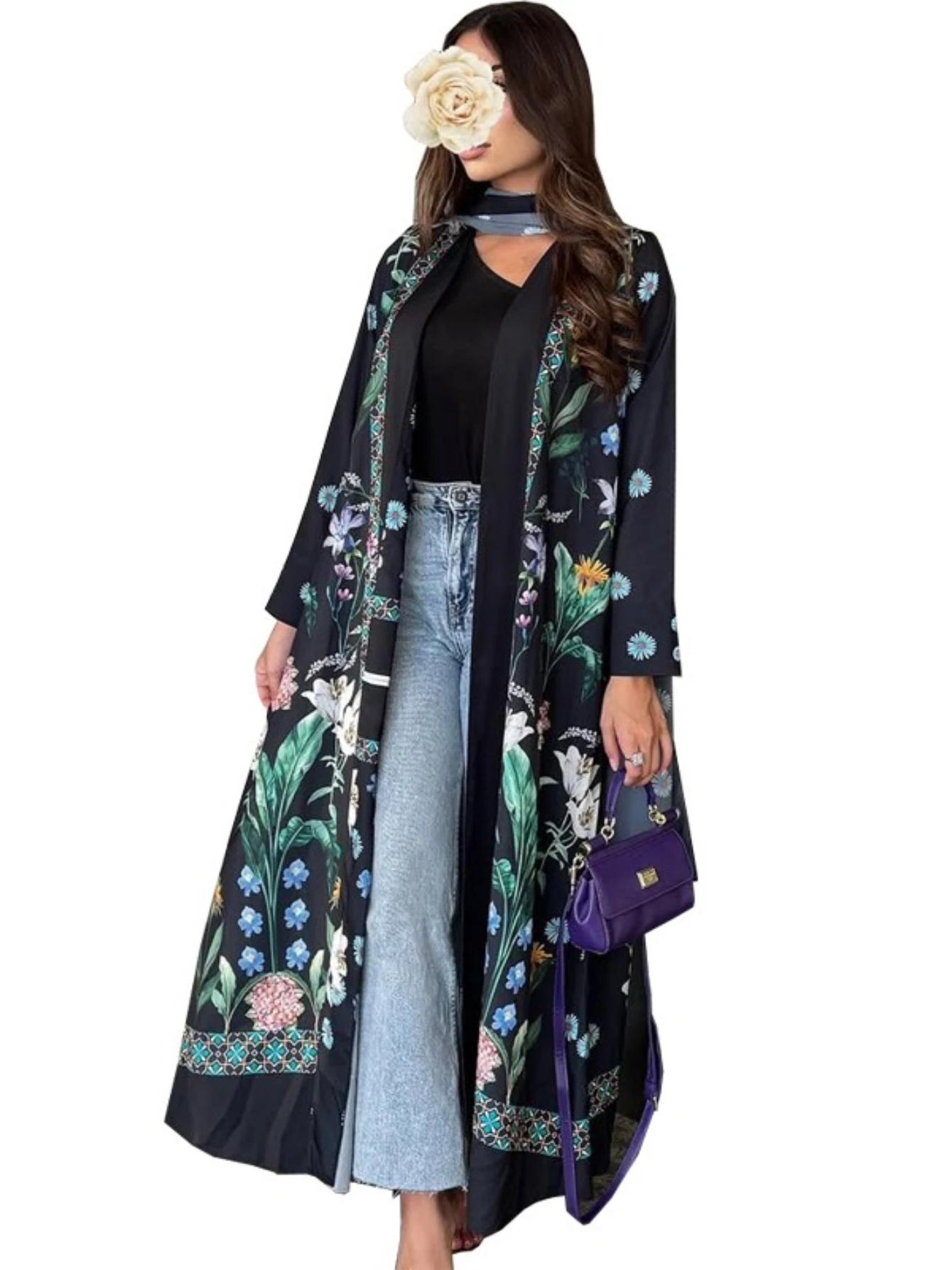 

Eid Women Muslim Abaya Scarf Cardigan Dress Party Jalabiya Ramadan Long Abayas Vestidos Largos Arab Robe Morocco Kaftan Autumn