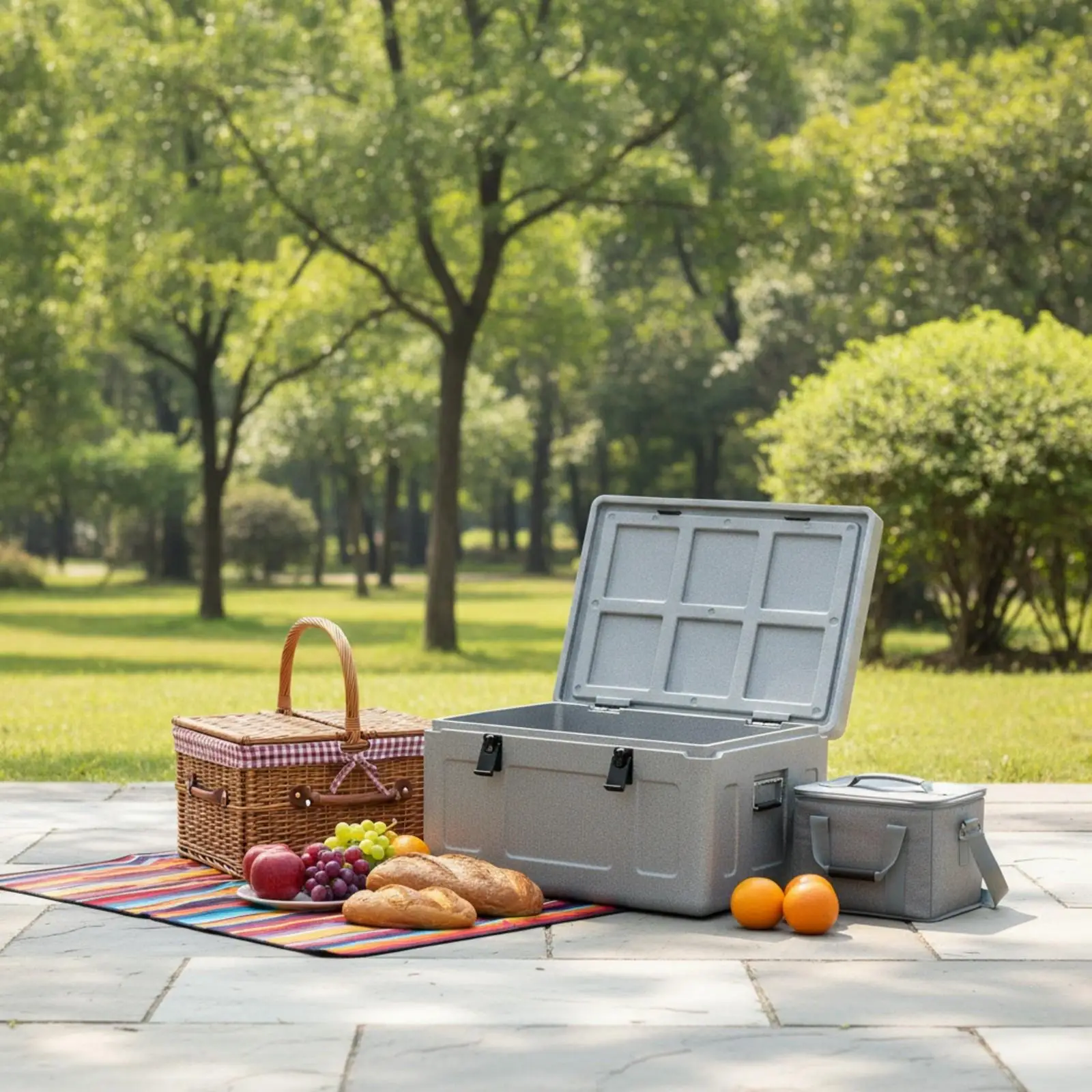 Large 81L Insulated Food Container Rectangular Rigid Body with Side Grips for Professional Catering Use
