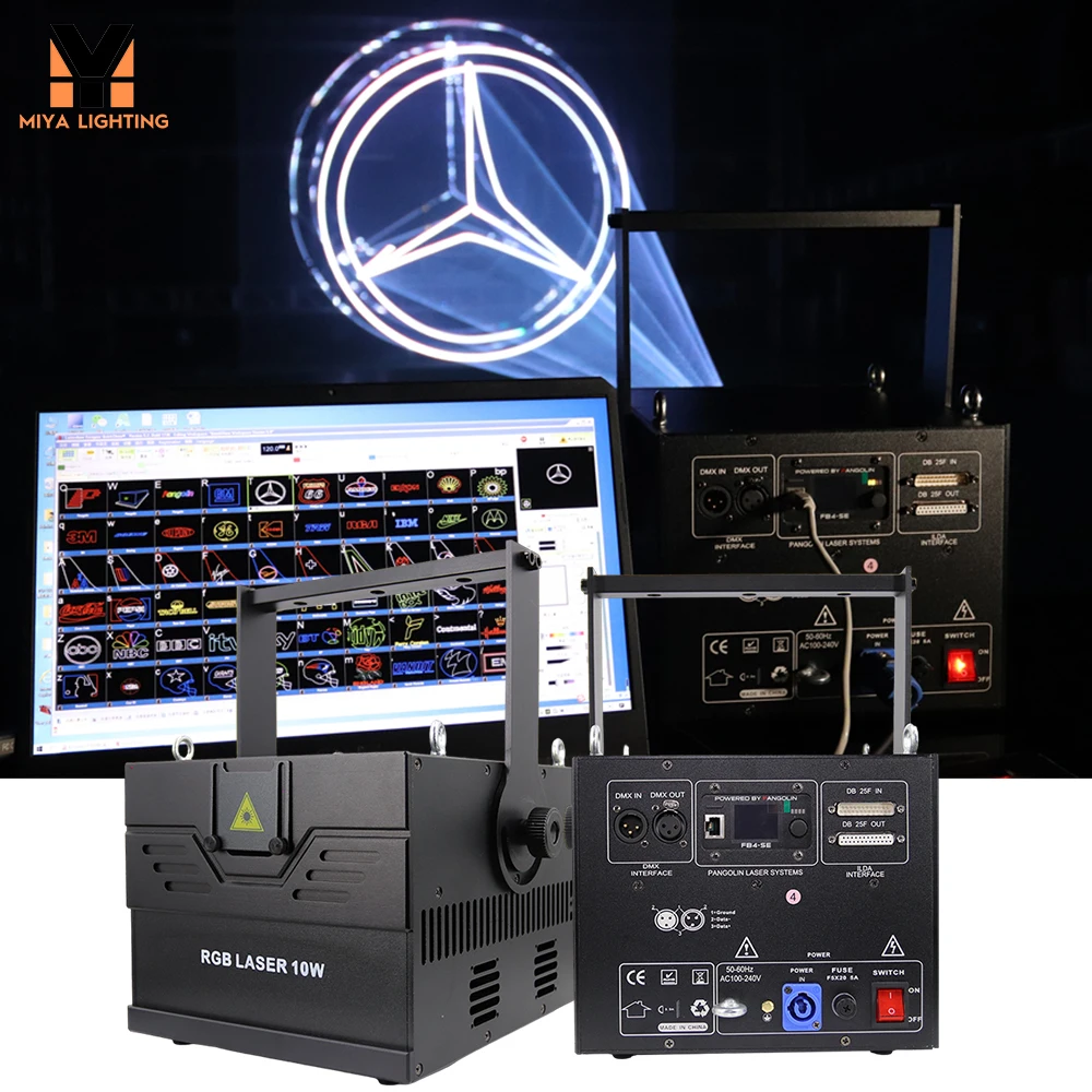 Dj Party disco wedding concert 10W laser Pangolin FB4 Full Color multi Patterns ilda dmx Control Laser Light