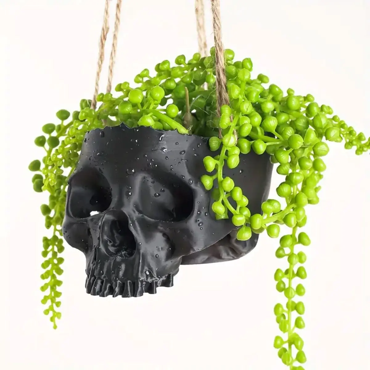 1pc Creative PLA Flower Pot Hanging Basket Skull Head Shape Bonsai Home Office Flower Pot Flower Pot Skull Pot Decoration