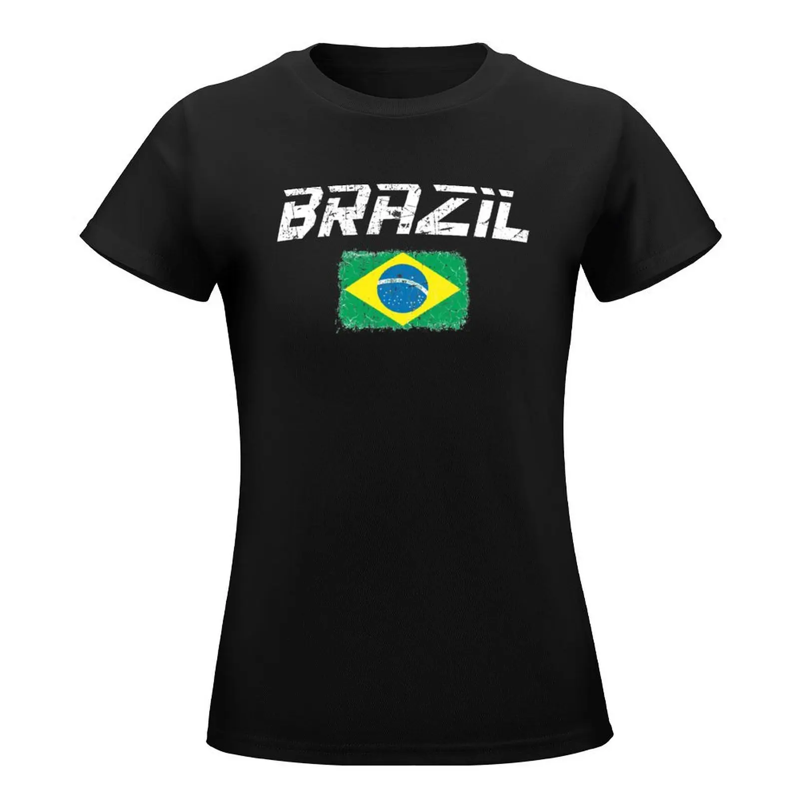 女性のためのブラジルの国旗が付いたTシャツ,楽しい,動物がプリントされた,サッカーチーム,2022