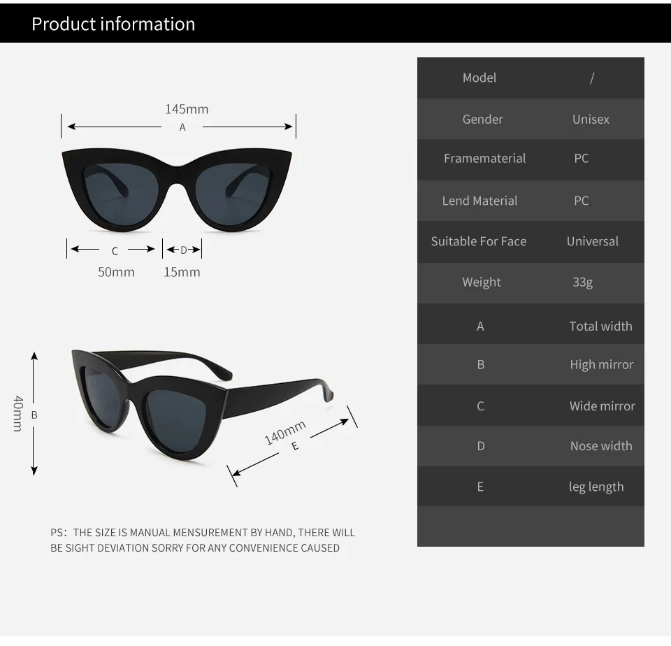 Big Cat Eye Ladies Sunglasses Colored Glasses Women Retro Sun Glasses Female Black Pink Blue Cateye Sunglasses Brand Designer