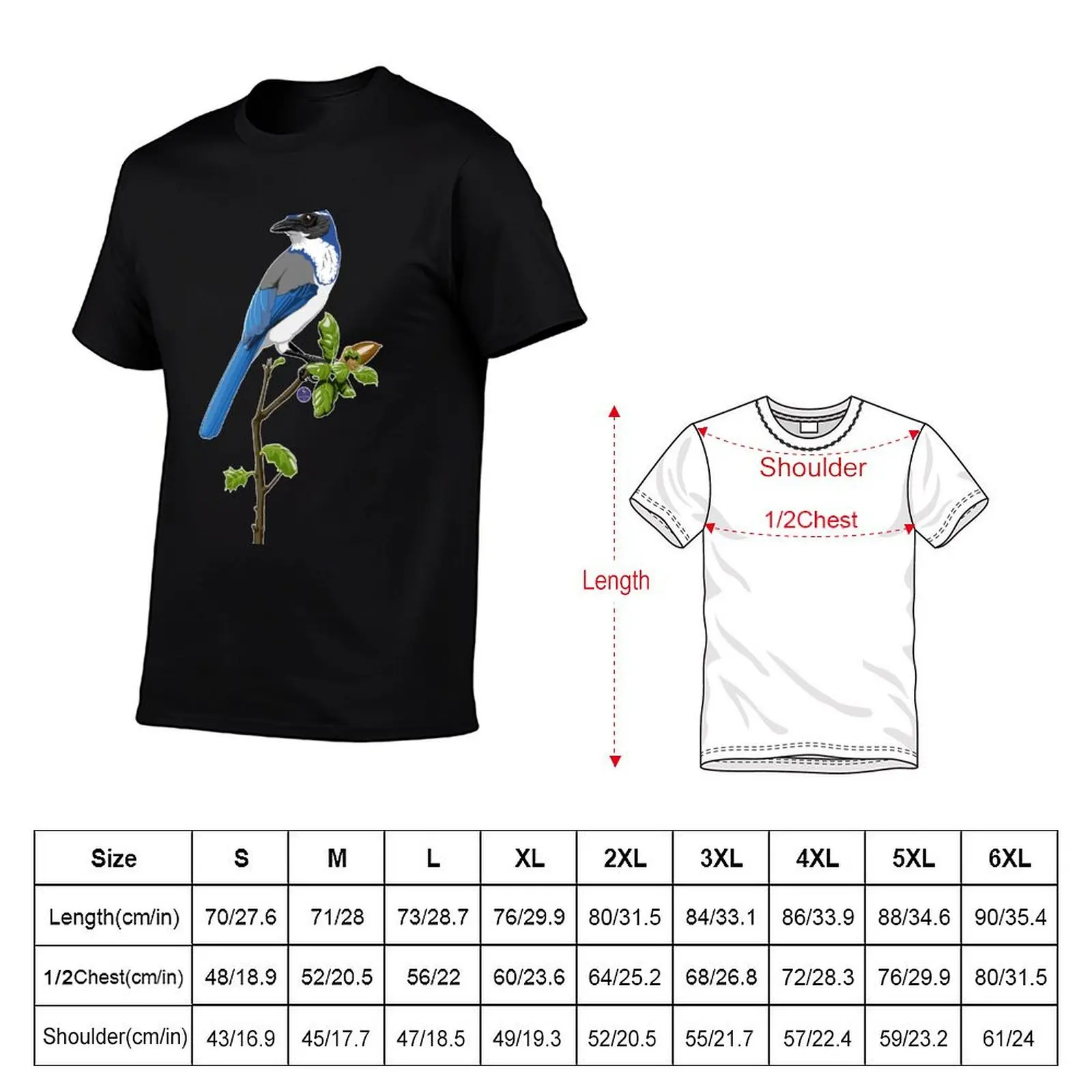California Scrub-Jay T-Shirt Heavy Duty Casual Work Tee
